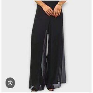 Ronni Nicole Women’s Dress Pants Sz M Black Double Semi Sheer Layers 26"x28.5"